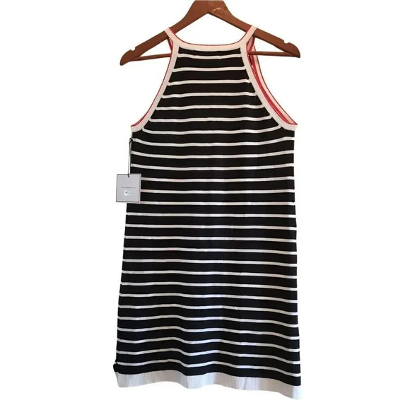 NEW 525 America Revolve Nautical Dress Size Medium Black Striped Sleeveless - Picture 2 of 4